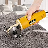 CGOLDENWALL Electric Rotary Fabric Cutter, Multi-layer Electric Fabric Scissors with 1'Cutting Thickness, for Cloth Fabric Leather and Carpet, Comes with Replacement Blades, Sharpening Stones and more, 110V