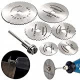 6pc HSS Saw Blades with 1pc 1/8' Shank Extension Rod, Cutting Wheel Set for Rotary Tools