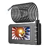 Industrial Endoscope 33FT, SKYBASIC Borescope Sewer Camera IP67 Waterproof 4.3' LCD Screen HD Snake Camera Video Inspection Camera with 6 LED Lights, Semi-Rigid Cable, 32GB Card&Four Helpful Tools