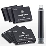 Asvine Fountain Pen Ink Cartridges Black Color, Set of 30 Refill Ink Cartridges, 3.4 mm Bore Diameter