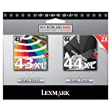 Lexmark International Products - Photo Print Cartridge, Combo Pack, Black/Tri-color - Sold as 1 PK - Twin-pack includes a 43XL Color Print Cartridge and 44XL Black Print Cartridge. Cartridges are designed for use with Lexmark X4850, X4875, X4950, X4975, X7675 and X9350 All-in-One.