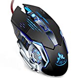 Jeercor Wired Gaming Mouse for Gaming and Daily DPI Four Gears Adjusted to 3200 Ergonomic Mouse with Comfortable Handle Suitable for PC Laptop and Windows Multifunctional (Black)