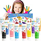 Funto Washable Finger Paint for Kids, Safe & Non-Toxic Finger Painting for Toddlers 1-3, Bath Paint, Toddler Art Painting Supplies, Kids Age 1 2 3 4 5 6+, 10 Assorted Colors(2.1 fl.oz)