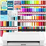 Silhouette White Cameo 4 Starter Bundle with 38 Oracal Vinyl Sheets, T-Shirt Vinyl, Transfer Paper, Class, Guides and 24 Sketch Pens
