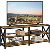 Yaheetech Industrial TV Stand for up to 70 Inches, 63 Inch Entertainment Center with Storage Shelf for Living Room, 3 Tiers TV Console Table with Metal Support, Modern Home Furniture, Rustic Brown