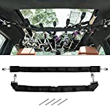 Dr.Fish Vehicle Fishing 7 Rod Reel Combos Holder Car Rod Heavy Duty Saver Metal Clamp Fishing Pole Rack Belt Strap Carrier for SUVs W Vans