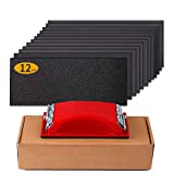Sandpaper 120 to 2500 Grit Sand Paper with Sanding Block Sander, Wet Dry Waterproof Abrasive Sanding Sheets Assortment for Automotive Car Wood Metal Glass Polishing Finishing, 9х3.6 Inch