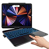 typecase Touch Keyboard Case for iPad Pro 12.9-6th Generation - 2022 - Touchpad, 360° Rotatable, Wireless Backlit Keyboard with Pencil Holder for iPad Pro 12.9 5th & 4th & 3rd Gen - Black