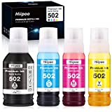 Hiipoo Compatible T502 502 Ink Refill Bottles for Ecotank ET-2750 ET2760 ET-3750 ET-4750 ET-3760 ET-2850 ET-4750 ET-4850 ET-2700 ET-3700 ET-3710 ET-15000 ET-2800 ET-2803 ST-4000 Printer