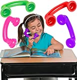 4E's Novelty Whisper Phones for Reading [4 Pack] Auditory Feedback, Hear Myself Sound Phone - Accelerate Reading Fluency, Comprehension & Pronunciation - Speech Therapy Materials Toys