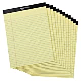 Amazon Basics Wide Ruled 8.5 x 11.75-Inch Lined Writing Note Pads - 12-Pack (50-sheet Pads), Canary