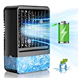 Air Conditioner Unit Portable, Kedoxi Cordless Mobile Air Conditioning Units Table Fan Air Cooler, 7 Colour Cooling Fan for Home Office Outdoor, 4 in 1 Humidifier, Fans, Air Con, Purifier with Timer
