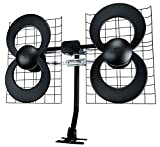Antennas Direct Clearstream 4 TV Antenna, 70+ Mile Range, UHF, Multi-Directional, Indoor, Attic, Outdoor, Mast W/Pivoting Base/Hardware/Adjustable Clamp/Sealing Pads, 4K Ready, Black – C4-CJM