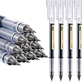 12 Pieces Rolling Ball Pens, Quick-Drying Ink 0.5 mm Extra Fine Point Pens Liquid Ink Pen Rollerball Pens (Black Ink)