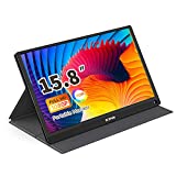 Portable Monitor - 15.8'' USB C HDMI Display, 1080P FHD IPS Second Screen for Laptop Desktop, 100% sRGB Gaming Monitor with Speakers for PC MAC PS4 PS5 Xbox Smartphone, Leather Cover Included