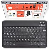 DETUOSI Universal 9.6-10.5 inch Wireless Bluetooth Keyboard, Multi-Device Travel Portable Ultrathin (6mm) Lightweight Wireless Bluetooth Keyboard for iOS/Android/Windows Tablet, Computer, Phone #Black