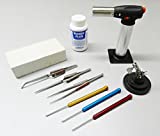 Jewelry Soldering Kit Torch Magnesia Block Fiber Tweezers Picks Flux Repair Tool