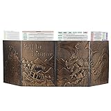 DND Dungeon Master Screen Faux Leather Embossed Dragon & Mimic, Four-Panel with Pockets DM Screen for Dungeons and Dragon, Pathfinder, D&D
