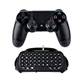 Controller Keyboard for PS4, Wireless Bluetooth Keypad Mini Chatpad Rechargeable Online Gaming Live Chat Message Gamepad Keyboard with Built-in Speaker & 3.5MM Audio Jack for Playstation 4 Dualshock