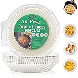Air Fryer Disposable Paper Liner, 100PCS Air Fryer Paper Liners Round, 6.3' White Parchment Paper for Air Fryer Oil-proof Waterproof, Food Grade Parchment for AirFryer, Steamer, Microwave Etc