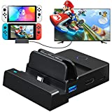 Feirsh Switch Docking Station Compatiable for Nintendo Switch, Foldable Switch Dock Replacement TV Dock Nintendo Switch Docking Station for Official with 4K HDMI USB 3.0 Ports