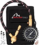 Boulder Tools Heavy Duty Rapid Tire Deflator & Molle Pouch - Precision Release Button Air Down Offroad Kit - Glows in Dark, Bonus: Valve Caps, Cores, Repair Tool | Quickly Deflate 4x4 Off Road Tires