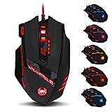 Zelotes Gaming Mouse,PC Wired Mouse,9200DPI 8 Buttons USB RGB Ergonomic Optical Mouse Corded Mice for Laptop,PC – Black