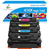 TRUE IMAGE Compatible Toner Cartridge Replacement for HP 410X 410A CF410X CF411X CF412X CF413X to use with Color Pro MFP M477fdw M477fdn M477fnw Pro M452dn M452nw M452dw Printer Toner Ink (4 Pack)