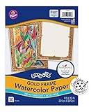 UCREATE - PAC4926 UCreate Gold Frame Watercolor Paper, Gold Frame, 9' x 12', 30 Sheets