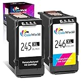 ColoWorld Remanufactured Ink Cartridge Replacement for Canon PG-245XL CL-246XL PG-243 CL-244 for Pixma MX492 MX490 TR4520 MG2522 MG2922 MG2520 MG2920 MG3022 iP2820 TS202 Printer (1 Black 1 Color)