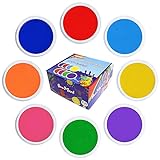 GooMart Washable Large Ink Pads for Rubber Stamps Kids (8 colors)