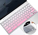 2 Pack for HP Chromebook x360 Keyboard Cover 14 Inch for HP Chromebook 14B-CA, HP Chromebook 14-DA/14a-na, HP Chromebook 11,14 G2/G3/G4/G5/G6 EE/G7 EE Laptop Keyboard Skin(Ombre Pink+Clear)