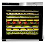 ChefWave Commercial Countertop Electric Food Dehydrator Dryer Machine - Digital Temperature Control & Timer, 10 Stainless Steel Trays - for Dried Fruit/Veggie, Meat Beef Jerky, Herbs Dehydrator