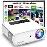 HOPVISION Native 1080P Projector Full HD, 9500Lux Movie Projector with 150000 Hours LED Lamp Life, Support 4K 350' Home Outdoor Projector for Smartphone/ PC/ Laptop/ PS4/ TV Stick/ EXCEL/ PPT