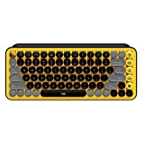 Logitech POP Keys Mechanical Wireless Keyboard with Customizable Emoji Keys, Durable Compact Design, Bluetooth or USB Connectivity, Multi-Device, OS Compatible - Blast Yellow