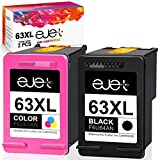 ejet Remanufactured Ink Cartridge Replacement for HP Ink 63 63XL Ink Cartridges for HP Printers OfficeJet 3830 5255 5258 Envy 4650 4520 4512 4513 4516 DeskJet 1112 1110 3630 (1 Black, 1 63 Color)