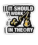 goldbabytee It Should Work in Theory I Robotics Engineering- 4x3 Vinyl Stickers, Laptop Decal, Water Bottle Sticker (Set of 3)
