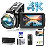 Hojocojo 4K Video Camera, Camcorder with IR Night Vision, WiFi Digital Camera, 18X Digital Zoom, Vlogging Camera for YouTube, Kids Video Camera, Built in Microphone, Remote, 3' Touch Screen