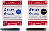 Pilot Namiki IC100 Fountain Pen Ink Cartridge (Pack of 24, Black/Blue)
