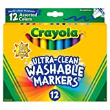 Crayola Ultra Clean Washable Markers Broad Line, Multi Colored, 12 Count (Pack of 1)