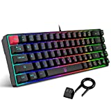 Snpurdiri 60% Wired Gaming Keyboard, Mechanical Feeling Small Mini Gaming Keyboard, Portable Compact RGB Backlit Keyboard for PC, Mac, Office, Gaming (68 Keys, Black)