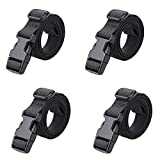 MAGARROW 78' x 1' Strap Buckle Packing Straps Adjustable 1-Inch Belt (Black (4-PCS))