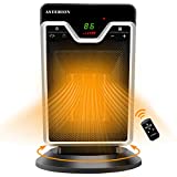 Ceramic Space Heater,ASTERION 1500W Portable Oscillating Electric Heater with Adjustable Thermostat Remote,Personal Office Heater with Timer Overheat Tip-over Small Safe Heater for Indoor Home Bedroom