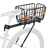 ANGGOER Rear Bike Rack ​with Basket, 165 LB Load Bike Rear Rack Bike Cargo Rack - Quick Release & Adjustable, Aluminum Alloy Bike Rack for Back of Bike with Free Bungee Cord & Waterproof Cove