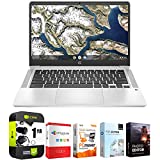 HP 14a-na0010nr 14' HD Intel N4000 4GB SDRAM, 32GB SSD Chromebook Laptop Bundle w/ Elite Suite 18 Software (Office Suite Pro, Photo Editor, PDF Editor, PCmover Pro) + 1 YR CPS Protection Pack
