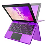 AWOW Touchscreen Laptop with Stylus, 2 in 1 11.6' FHD Purple Intel 4 Core Celeron N4120 Processor Windows 11 OS 6GB RAM 256GB M.2 SSD Storage Kids Convertible Laptop