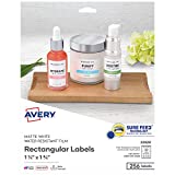 Avery Printable Blank Rectangle Labels, 1.25' x 1.75', White, 256 Customizable Labels (22828)