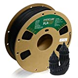 OVERTURE PLA Filament 1.75mm PLA 3D Printer Filament, 1kg Cardboard Spool (2.2lbs), Dimensional Accuracy +/- 0.03mm, Fit Most FDM Printer (Black 1-Pack)