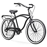 sixthreezero Around the Block Men Beach Cruiser Bike, 1 Speed Bicycles, 26' Wheels, Matte Black