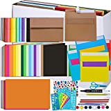 48 Sets 16 Colors A7 Invitation Envelopes Peel & Seal Self Seal 5 1/4 x 7 1/4 Envelopes with A7 Folded Notecards and Colored Paper Sheets Bulk DIY Card Making for Wedding Shower Greeting Photo Mailing